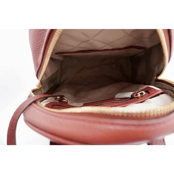 Michael Kors Red Leather Backpack Gold‎ Hardware Adjustable  display picture 3